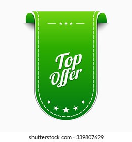 Top Offer Green Vector Icon Design
