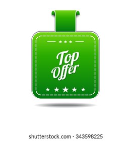 Top Offer Green Vector Icon Design