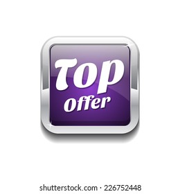 Top Offer Purple Vector Icon Button