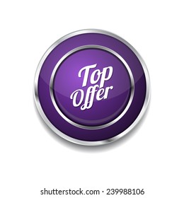 Top Offer Purple Vector Icon Button