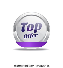 Top Offer Purple Vector Icon Button