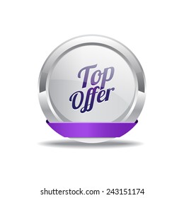 Top Offer Purple Vector Icon Button