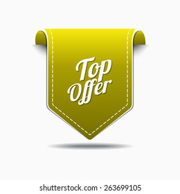 Top Offer Yellow Vector Icon Design