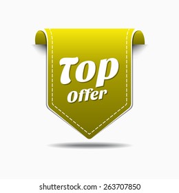 Top Offer Yellow Vector Icon Design
