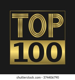 Top one hundred golden sign for music video or other content