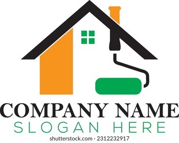 Vectores de material de logotipo para protectores, Ilustraciones  | Logo del pintor de la casa