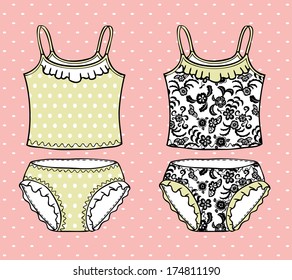 Top and panties. Vector illustration.