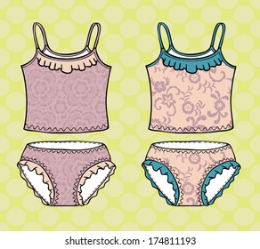 Top and panties. Vector illustration.