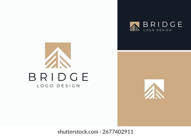 Parte superior de la silueta del puente del cable de la suspensión para el diseño del logotipo del Lugar famoso de la ciudad
