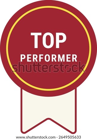Top Performer Appreciation Vector Badge with Stars