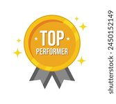 Top performer business industry badge label icon design vector