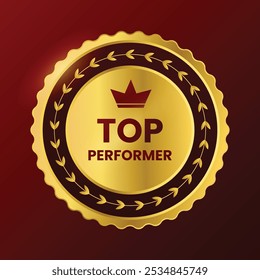 Top performer golden label design
