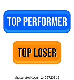 Top performer loser company finance button icon label design vector