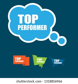 top performer sign,label. top performer speech bubble. top performer tag sign,banner