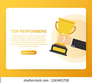 Top Performers. Website template designs. Vector illustration concepts for website and mobile website design and development. Vector stock illustration.