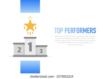 Top Performers. Website template designs. Vector illustration.