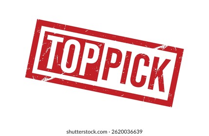 TOP PICK Red rubber stamp on white background. TOP PICK stamp sign. TOP PICK stamp.