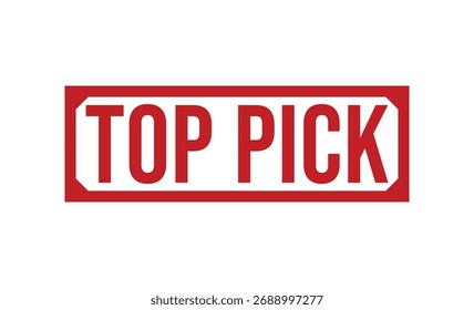 TOP PICK Red rubber stamp on white background. TOP PICK stamp sign. TOP PICK stamp.