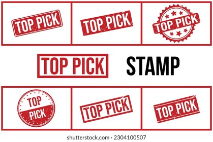 Top Pick Rubber Stamp Set Vector