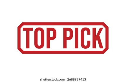 ILUSTRACIÓN VECTORIAL de sello de goma TOP PICK sobre fondo blanco