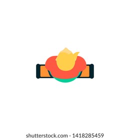 Top or plan view of woman standing on skateboard flat cartoon style, vector illustration isolated on white background. Aerial shot of female skater, extreme sport activity