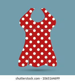 Top polka dot summer mode, swimsuit of pink color with print of dots, summer mode and fashion for women