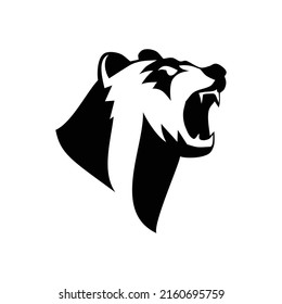 Top predator animal, Bear in triangle logo icon 