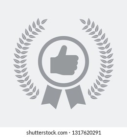 Top premium quality with thumb up