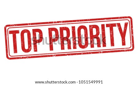 Top priority grunge rubber stamp on white background, vector illustration