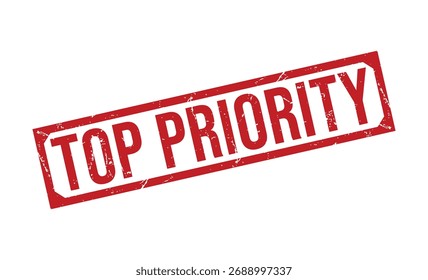 TOP PRIORITY Red rubber stamp on white background. TOP PRIORITY stamp sign. TOP PRIORITY stamp.