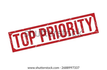 TOP PRIORITY Red rubber stamp on white background. TOP PRIORITY stamp sign. TOP PRIORITY stamp.