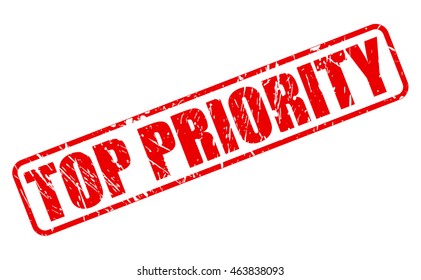 TOP PRIORITY red stamp text on white