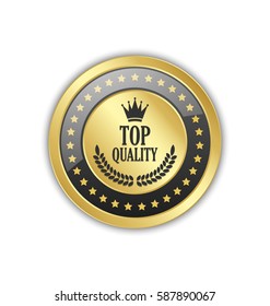 Top quality badge or icon placed on white background