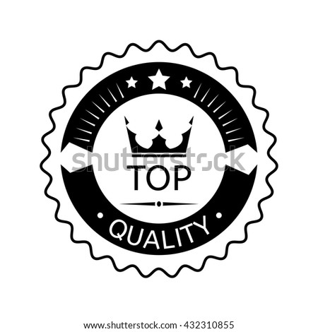 Top quality badge on white background, rubber stamp award, flat design label - vector illustration