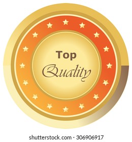 top quality button orange on white background