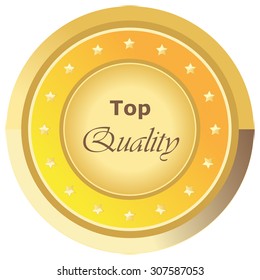 top quality button yellow on white background