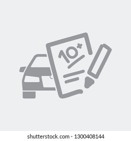 Top quality car certificate - Flat and isolated vector illustration icon with minimal and modern design