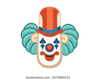 Top quality emoticon. Circus clown emoji. Emoticon with red nose, funny face. emoticon. Popular element. WhatsApp. iOS. Emoji from Telegram app. Facebook. Twitter. Instagram