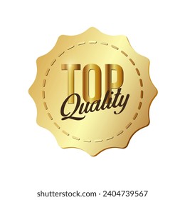 Top quality. Gold icon suitable for use in marketing. 3 D. Vector illustration.