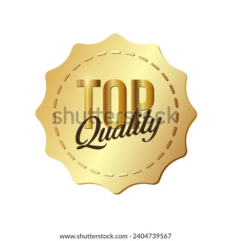 Top quality. Gold icon suitable for use in marketing. 3 D. Vector illustration.