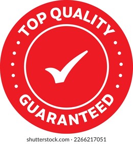 Top Quality Guaranteed icon. red color vector illustration