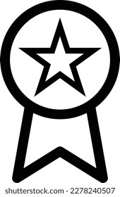 top quality icon vector . award medal badge with star icon. certificate ui symbol	