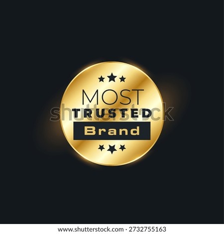 top quality most trusted brand golden sticker vector
