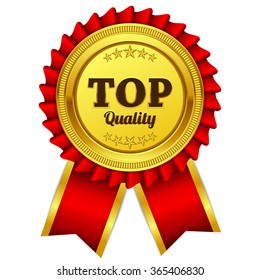 Top Quality Red Seal, Label Vector Icon