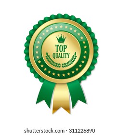 Top quality rosette placed on white background