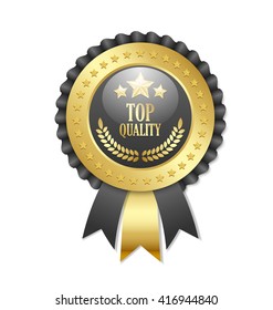 Top quality rosette placed on white background