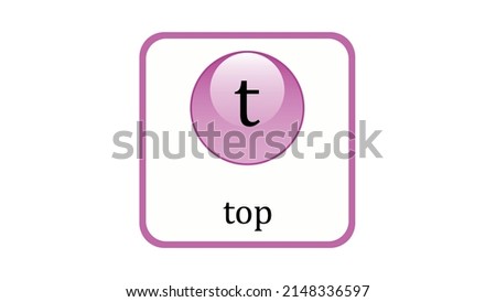 Top quark icon. Standard Model of Elementary Particles vector design