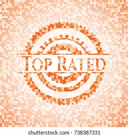 Top Rated abstract orange mosaic emblem
