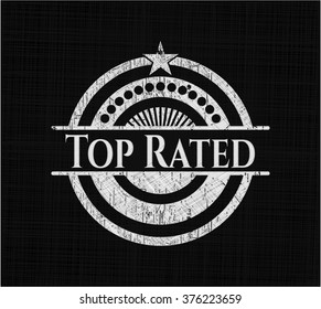 Top Rated chalk emblem, retro style, chalk or chalkboard texture