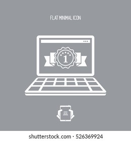 Top rated computer - Vector flat minimal icon